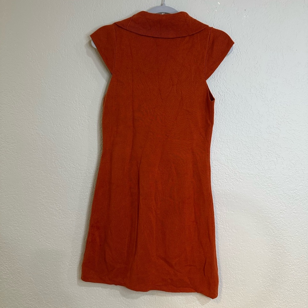 Shae Women’s Sweater Dress Cowl Neck Rust Front Pockets Size M - Picture 3 of 11